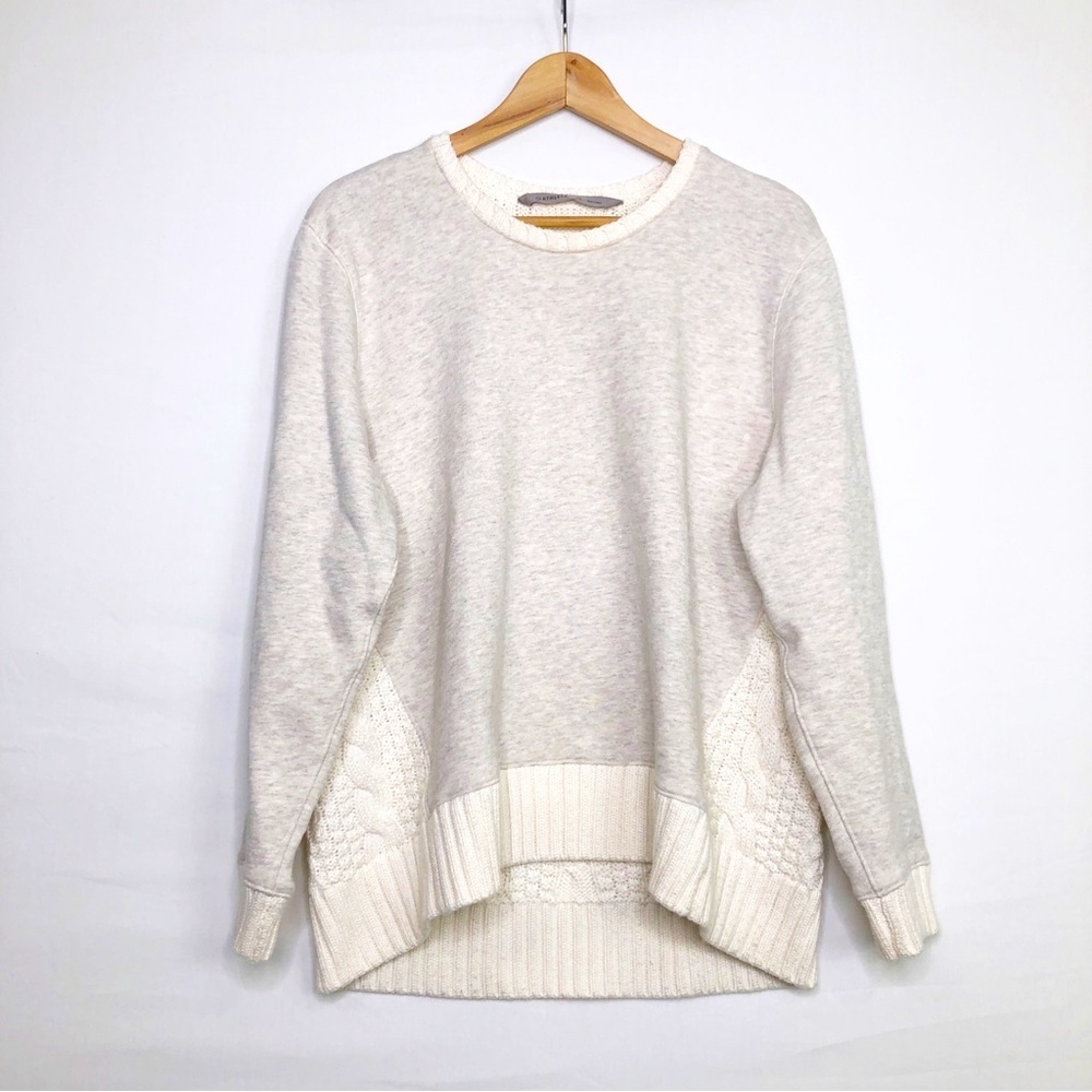 Athleta cream, mixed media cableknit, sweater sweatshirt￼ - Picture 12 of 12